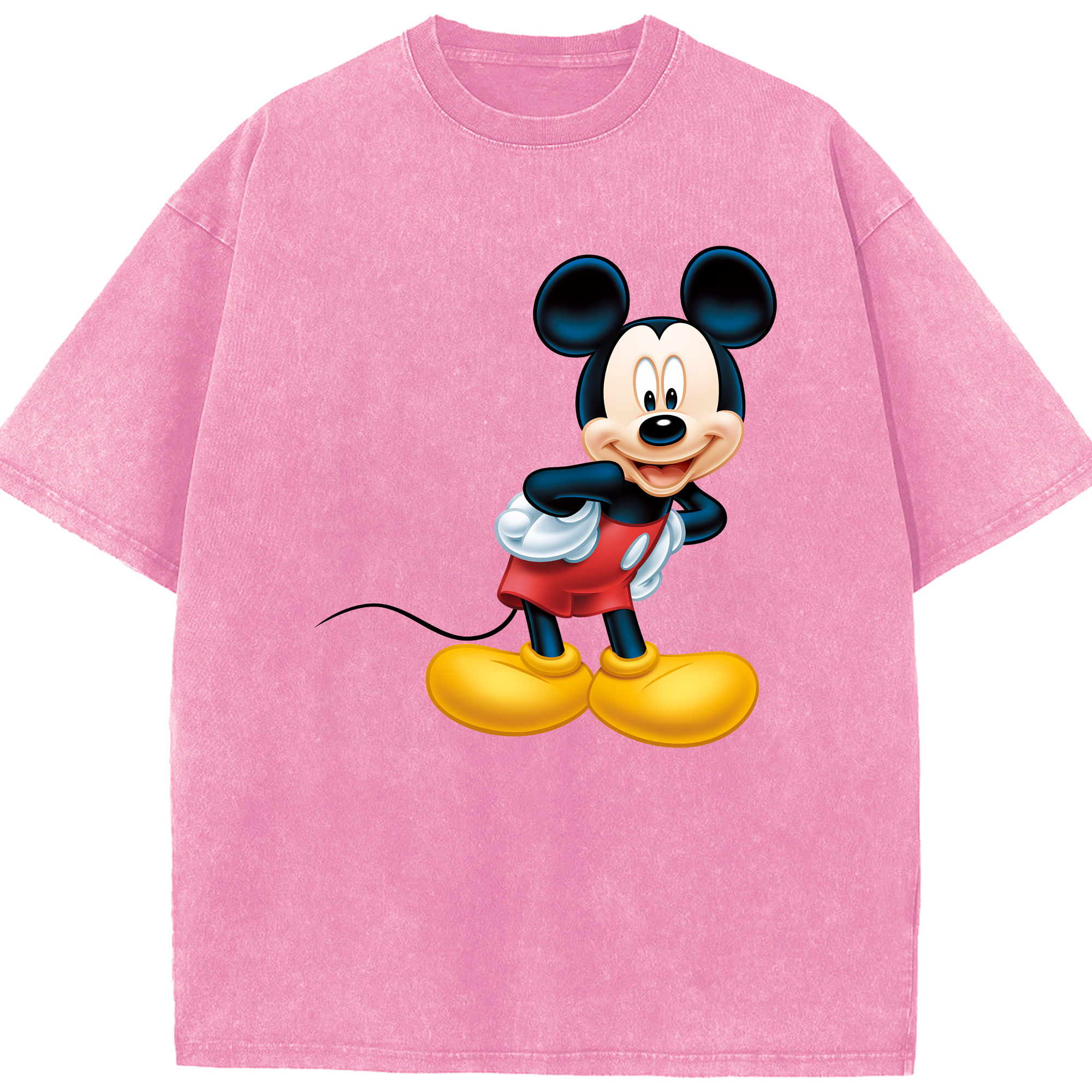（画像用） ミッキーマウス Mickey Mouse 綿100% ヴィンテージ風 半袖Tシャツ（フロントプリント）
